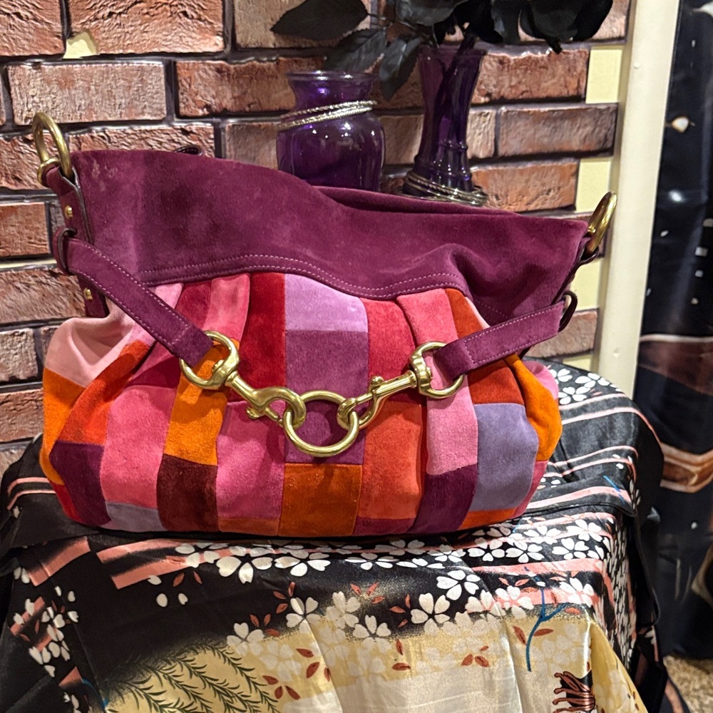 Coach Multicolor Suede Shoulder Bag